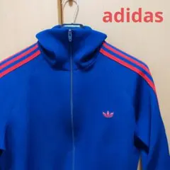 古着 80s adidas ネイビー×レッド トラックジャケット デサント