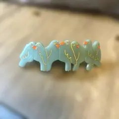Coucou Suzette バレッタ　ヘアクリップ　水色　鳥