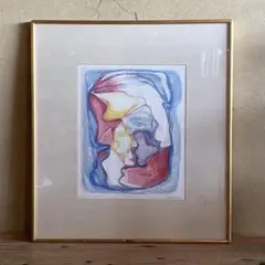 福沢一郎　肉筆画　水彩　人物 福沢一郎 肉筆画 水彩 人物 | Mercari