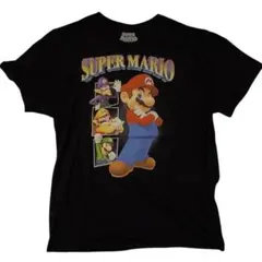 スーパーマリオ キャラクター大集合 Tシャツ ブラック L