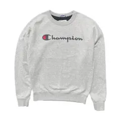 古着 チャンピオン スウェット トレーナー ロゴ プリント グレー メンズS
