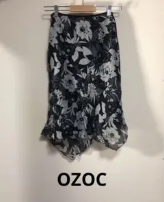 美品♠OZOC♠アシンメトリー花柄スカート、きれい目、デート、オフィス秋春夏物❗️