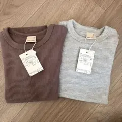 【petit main】新品タグ付き / GOODPRICEワッフル長袖Tシャツ