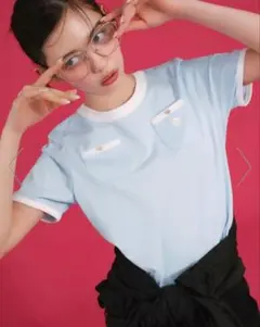 LILY BROWN×MARY QUANT ポケットリンガーTシャツ
