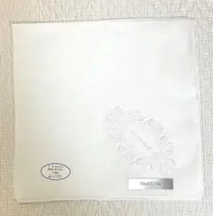 スワトウ　イニシャル　Ｉ　ハンカチ　リネン　麻　 SWATOW 刺繍 白