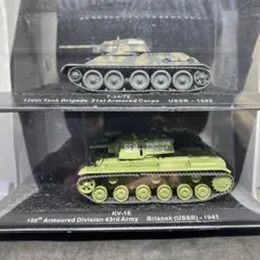 ソ連軍戦車 T−34・KV−1E ダイキャストモデル 2台セット
