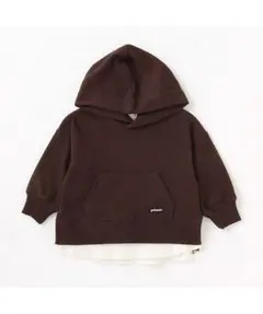 petit main　裏起毛プルパーカー　コゲチャ　120cm