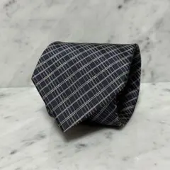 美品 Calvin Klein カルバンクライン ネクタイ チェック ネイビー
