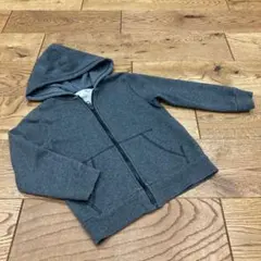 H&M キッズ ジップアップパーカー グレー 2-4Y
