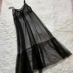 【コルザ/COLZA】2WAY 黒 チュール キャミワンピ S レディース