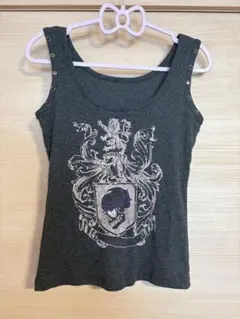 Y2K 平成ギャル❤️　当時物　スカルデザイン タンクトップ グレー