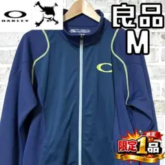 【フォロー割】良品 オークリー スカル メンズ ジャージジャケット Mサイズ 紺