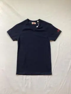 ストレッチフライスVネックショートスリーブTシャツ　Dネイビー　Sサイズ　新品