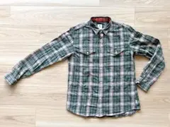 R.NEWBOLD 緑系チェックネルシャツ