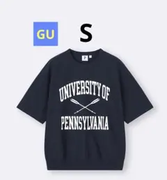 【GU】スウェT 5分袖 ペンシルバニア大学 カレッジ ロゴTシャツ