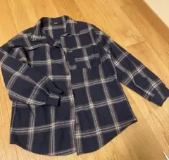 フランネルネルシャツ ネイビー チェック