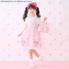 メゾピアノ マイメロディコラボ セーラーワンピース120 ギンガム