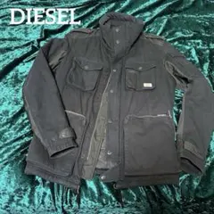 人気！DIESEL ブラック　ミリタリージャケット アウター　テック系