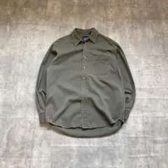 90s OLD GAP コットンシャツ オリーブ カーキ 無地