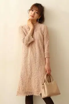 美品　プロポーションボディドレッシング　クラシカルレースワンピース