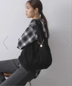 オペークドットクリップ ブラック　ビックトートバッグ　A4対応