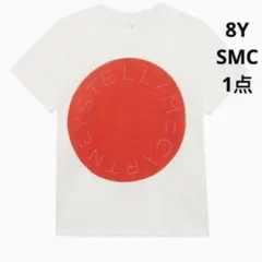 新品　SMC ロゴサークルTシャツ　ホワイト×赤いロゴ　8Y