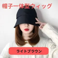 帽子ウィッグ　674　ハット　ウィッグ　変装　女装　キャップ付き　黒　wig