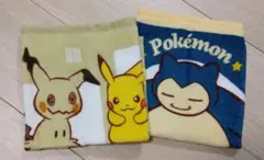 ポケモン　タオル　ウォッシュタオル　2枚　ピカチュウミミッキュカビゴンのサムネイル
