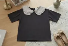 キッズ 半袖Tシャツ フリルビッグカラー　140のサムネイル