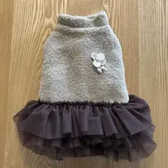 PET STYLE Fa*Fa ボアフリル犬服 ベージュのサムネイル