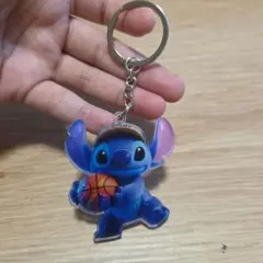 スティッチ バスケットボール アクリルキーホルダー