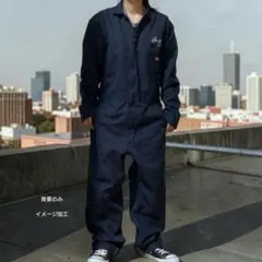Dickies つなぎ オールインワン ネイビー 企業ロゴ 日本XL相当