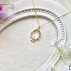 No.1318 ハンドメイド　フラワードロップのネックレス