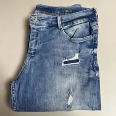 【ZARA】ライトブルー スキニーデニム ダメージ加工