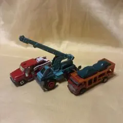 ミニカー 3台セット 消防車 クレーン車 キャリアカー