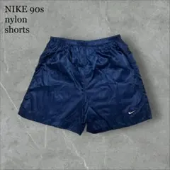 NIKE 90s 白タグナイロンショーツバックプリントハーフパンツゴム+紐仕様