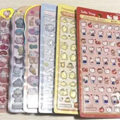 【国内正規品】サンリオボンボンドロップシール、コットンパフィうるちゅる6枚セット