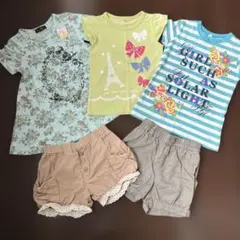 110cm 女の子 まとめ売り Tシャツ ショートパンツ