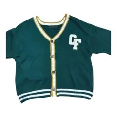 CFロゴ Vネックカーディガン ダークグリーン