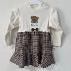 Dick Bruna ボリス刺繍 チェック ワンピース 95サイズ 新品タグ付き