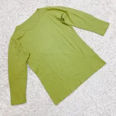 〈 レディース 〉 カットソー クルーネック イエローグリーン M 綿100％