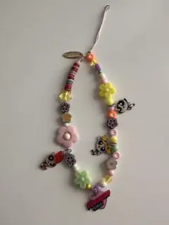 Powerpuff Girls ビーズストラップキーホルダー パワパフ　バブルス