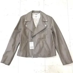 新品 スローブイエナ ベージュ レザーライダースジャケット L 春カラー