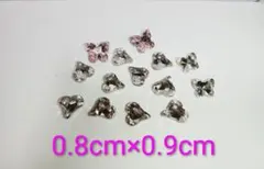 ネイルパーツ ハート クリア10個 。。おまけバタフライピンク&クリア付き