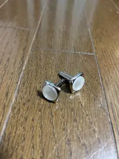 シルバー ホワイト カフリンクス