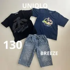130男の子　まとめ売り　ポケモン半袖Tシャツ　短パンユニクロ　ブリーズ