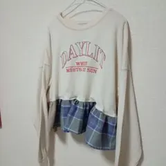 古着リメイク　スウェットアイボリー