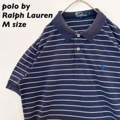 90s ポロバイラルフローレン　半袖ポロシャツ　ラガー　ボーダー　カラーポニー