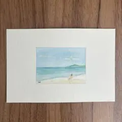 水彩画　海　ポストカード