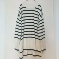 グローバルワーク　ボーダー オーバーサイズニット　GLOBALWORK　Lサイズ